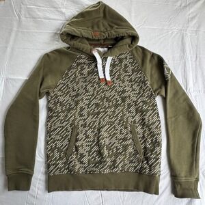 Wanakome Adventure MFG Co Olive‎ Green Patterned Hoodie Womens Small